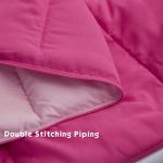 HIG 3pc Pink Queen Size Comforter Set - All Season Reversible Down Alternative Bedding Comforter Set - Quilted Duvet Insert with Corner Tabs - Box Stitched Blanket - Breathable, Soft, Fluffy
