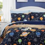 Twin Kids Comforter Set - 5 Pieces Twin Bedding Sets for Boys, Glow in The Dark Space Bed in A Bag with Sheets