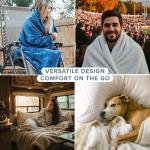 Bare Home Sherpa Fleece Blanket - Twin/Twin Extra Long - Blanket for Bed, Sofa, and Couch - Warm & Lightweight - Fluffy & Soft - Reversible (Twin/Twin XL, Dark Blue)