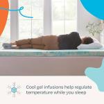 Linenspa Memory Foam Mattress Topper - 3 Inch Gel Infused Memory Foam - Plush Feel - Cooling and Pressure Relieving - CertiPUR Certified - Dorm Room Essentials - King Size