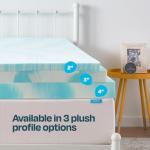 Linenspa Memory Foam Mattress Topper - 3 Inch Gel Infused Memory Foam - Plush Feel - Cooling and Pressure Relieving - CertiPUR Certified - Dorm Room Essentials - King Size