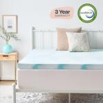 Linenspa Memory Foam Mattress Topper - 3 Inch Gel Infused Memory Foam - Plush Feel - Cooling and Pressure Relieving - CertiPUR Certified - Dorm Room Essentials - King Size