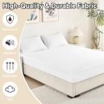 QUWOU Queen Mattress Protector(12’’-16” Depth) – Premium Six-Sided Waterproof Mattress Cover Bed Cover,Zippered Mattress Encasement for Bed, Noiseless Breathable Machine Washable,White