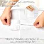 QUWOU Queen Mattress Protector(12’’-16” Depth) – Premium Six-Sided Waterproof Mattress Cover Bed Cover,Zippered Mattress Encasement for Bed, Noiseless Breathable Machine Washable,White