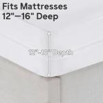 QUWOU Queen Mattress Protector(12’’-16” Depth) – Premium Six-Sided Waterproof Mattress Cover Bed Cover,Zippered Mattress Encasement for Bed, Noiseless Breathable Machine Washable,White