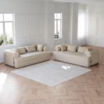 78.7-Inch Convertible Sleeper Sofa Bed, Chenille Folding Couch with Cylindrical Pillow and Side Pocket, 2-Piece Floor Lounge