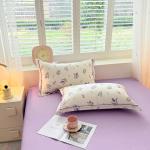 100% Cotton Lavender Print Duvet Cover Set 3-Piece (1 Duvet + 2 Pillowcases) - Breathable & Fade-Resistant, Bedding Set
