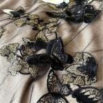 JC French Style Cotton Washed Cotton Four-piece Set Retro Butterfly Embroidered Lotus Leaf Lace Quilt Cover Bed Skirt Bedding