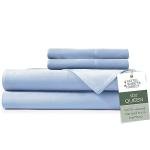 Hotel Sheets Direct 4 Piece Bed Sheet Set Queen Size, 100% Viscose Derived from Bamboo Sheets Set with 2 Pillowcases, Cooling & Breathable Luxury Bedding, Moisture-Wicking & Silky Soft, Light Blue
