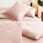CozyLux Queen Comforter Set Blush Pink Seersucker 7 Pieces Bed in a Bag Queen Comforter Set with Sheets, Luxury Soft Bedding Set with Down Alternative Comforter, Sheets, Pillowcases & Shams All Season