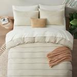 Oli Anderson Beige Duvet Cover King Size - Pleated King Duvet Cover, 3PCS Soft and Breathable Textured Bedding Set with Zipper Closure(Beige,104"x90")