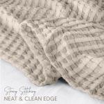Utopia Bedding Khaki 100% Cotton Waffle Blanket 300 GSM [Queen - 90x90 Inch] Soft Lightweight Breathable Bed Blanket for All Season