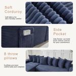 Oversized Cloud Couch, L-Shape Sofa, Convertible Floor Sleeper Bed, No Assembly Required, 8 Pillows, 3-in-1 Design, Side