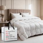 Gjzawayk California King Size Goose Down Comforter for Winter 32~55℉,Extra-Large 95% White Goose Down Duvet Insert, 750+ Fill Power Extra Fluffy, 1000+ Cleanliness, Oeko-TEX 100, 98x104 in