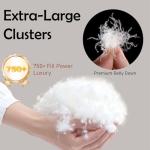 Gjzawayk California King Size Goose Down Comforter for Winter 32~55℉,Extra-Large 95% White Goose Down Duvet Insert, 750+ Fill Power Extra Fluffy, 1000+ Cleanliness, Oeko-TEX 100, 98x104 in