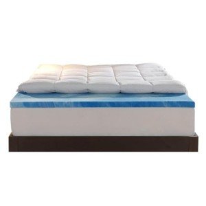 Sleep Innovations Dual Layer 4 Inch Memory Foam Mattress Topper, Queen Size, Medium Support, 2 Inch Cooling Gel Memory Foam Plus 2 Inch Pillow Top Cover