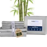 Therapedic 1000TC Queen 6-Piece Sheet Set - 100% Organic Rayon Dervied from Bamboo Blend with Cooling Fiber, Ideal for Hot Sleepers - 16" Deep Pocket Fitted Sheet, Bonus Pillowcases - Dark Grey