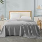 WQSPRING Waffle Cooling Blanket for Hot Sleepers, Queen Size Soft Lightweight Bed Blankets, All Season Ice Blanket for Couch Bed Chair (Light Grey, 92" x 92")