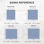 WQSPRING Waffle Cooling Blanket for Hot Sleepers, Queen Size Soft Lightweight Bed Blankets, All Season Ice Blanket for Couch Bed Chair (Light Grey, 92" x 92")