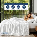 Therapedic 1000TC Queen 6-Piece Sheet Set - 100% Organic Rayon Dervied from Bamboo Blend with Cooling Fiber, Ideal for Hot Sleepers - 16" Deep Pocket Fitted Sheet, Bonus Pillowcases - Dark Grey
