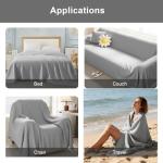 WQSPRING Waffle Cooling Blanket for Hot Sleepers, Queen Size Soft Lightweight Bed Blankets, All Season Ice Blanket for Couch Bed Chair (Light Grey, 92" x 92")