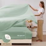 FUANNA 7 Pieces Queen Comforter Set, All Season Bed in a Bag Queen Size, Luxury Soft Bedding Sets with Comforter, Flat Sheet, Fitted Sheet, Pillowcases & Pillow Shams, Sage Green