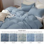 Bedsure 100% Jersey Knit Cotton Duvet Cover King Size - Ultra Soft T-Shirt Cotton Bedding Set, Includes 1 Duvet Cover 104x90 Inches with Zipper Closure & 2 Pillowcases (Mineral Blue)