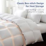 DOWNCOOL Feather Comforter California King, White Fluffy Duvet Insert with Ultra Soft 100% Cotton Cover, All Season Luxurious Hotel Bed Comforter with Corner Tabs, California King 104"x96"