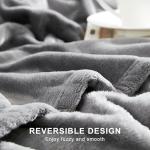 Hansleep Fleece Queen Blanket for Bed Fleece Grey, Queen Size Super Soft Flannel Fuzzy Gray, Plush Cozy Blanket for All Seasons, Grey, Queen 90x90 Inches