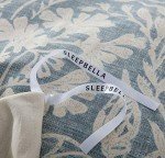 SLEEPBELLA Duvet Cover Full Size, 600 Thread Count Cotton Beige & Bluish Grey Printed with Luxurious Leaves Pattern Reversible Botanical Comforter Cover Sets, Bedding Set 3Pcs (Full Beige Paisley)