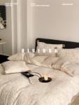 JC Autumn and Winter Milk Fleece - Embossed Texture Four-piece Set Thickened Carved Quilt Cover Bedding