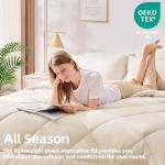 FUANNA 7 Pieces Queen Comforter Set, All Season Bed in a Bag Queen Size, Luxury Soft Bedding Sets with Comforter, Flat Sheet, Fitted Sheet, Pillowcases & Pillow Shams, Beige