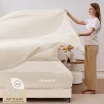 FUANNA 7 Pieces Queen Comforter Set, All Season Bed in a Bag Queen Size, Luxury Soft Bedding Sets with Comforter, Flat Sheet, Fitted Sheet, Pillowcases & Pillow Shams, Beige