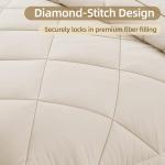 FUANNA 7 Pieces Queen Comforter Set, All Season Bed in a Bag Queen Size, Luxury Soft Bedding Sets with Comforter, Flat Sheet, Fitted Sheet, Pillowcases & Pillow Shams, Beige