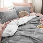 Bedsure Duvet Cover King Size - Reversible Floral Duvet Cover Set with Zipper Closure, 3 Pieces Grey Bedding Set with 8 Corner Ties and 2 Pillowcases 20"x26"
