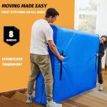 Mattress Bags for Moving, BETU Mattress Protector Waterproof Mattress Cover Queen Size Storage Bags with 8 Heavy-Duty Handles and Zipper for Bed Extra Thick Large Reusable (82"x62"x15" Blue)