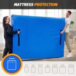 Mattress Bags for Moving, BETU Mattress Protector Waterproof Mattress Cover Queen Size Storage Bags with 8 Heavy-Duty Handles and Zipper for Bed Extra Thick Large Reusable (82"x62"x15" Blue)