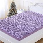 MUXHOMO 3 Inch 7-Zone Queen Mattress Topper, Egg Crate Foam Mattress Topper Queen Size for Back Pain, Lavender Cooling Gel Infused Bed Pad, CertiPUR-US and Oeko-TEX Certification (60"×80")