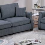 Classic Boneless Couch Sofa for Living Room Stuff 2pc Dark Set W Gray Corduroy Pillows Loveseat Adhd Square Arms Plush Armchairs