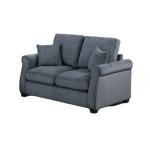Classic Boneless Couch Sofa for Living Room Stuff 2pc Dark Set W Gray Corduroy Pillows Loveseat Adhd Square Arms Plush Armchairs