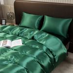 Solid Color Satin Duvet Cover Set,Quilt Cover and Pillowcases,Luxurious Bedding Ensemble with Rich Sheen,Easy Care,Wrinkle-Free