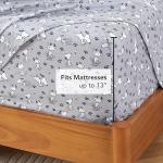 Berkshire Blanket Peanuts® Kids Sheet Set, Full Size - 4 Pieces, Peanuts® Mini Poses and Paws Grey, Cute Character Snoopy Printed Soft Microfiber Bed Sheets