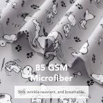 Berkshire Blanket Peanuts® Kids Sheet Set, Full Size - 4 Pieces, Peanuts® Mini Poses and Paws Grey, Cute Character Snoopy Printed Soft Microfiber Bed Sheets