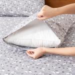 Berkshire Blanket Peanuts® Kids Sheet Set, Full Size - 4 Pieces, Peanuts® Mini Poses and Paws Grey, Cute Character Snoopy Printed Soft Microfiber Bed Sheets