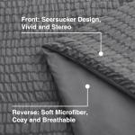 Love's cabin Seersucker Dark Grey Twin Comforter Set 5 Pieces, All Season Bedding Set, Twin Bed in a Bag Comforter Set with Comforter, Flat Sheet, Fitted Sheet, Pillowcase and Pillow Sham