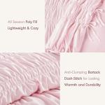 Intelligent Design Queen Comforter Set Ruched Shabby Chic Comforters for Queen Size Bed, All Season Lightweight Comforter Queen, French Country Bedding Set, Shams, Ella, Full/Queen, Pink 3 Piece