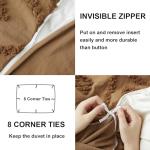 Oli Anderson Tufted Duvet Cover King Size, Soft and Lightweight Duvet Covers Set for All Seasons, 3 Pieces Boho Embroidery Shabby Chic Bedding Set (Pumpkin Brown, King, 104"×90")