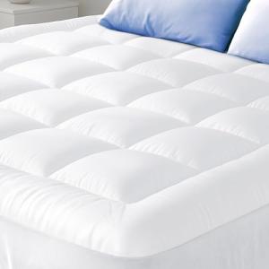 Cloud-Like Full Size Mattress Topper - 100% Cotton Top Mattress Pad for Back Pain Relief - Breathable & Naturally Cooling for Hot Sleepers