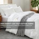 ALPSWAN Goose Feather Down Fiber Comforter King Size, White Polyester Cotton Duvet Insert, All Season Medium Warmth Fluffy Bedding Comforter (White, King)