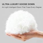 ALPSWAN Goose Feather Down Fiber Comforter King Size, White Polyester Cotton Duvet Insert, All Season Medium Warmth Fluffy Bedding Comforter (White, King)
